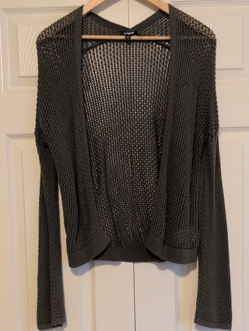 Express Green Knit Cardigan Cotton